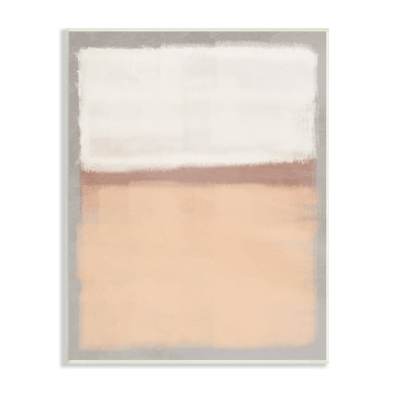 Stupell Industries Simple Opaque Painting Warm Orange White Abstract Wood Wall Art, 13 x 19, Design by Marcus Prime