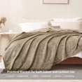 thumbnail image 2 of Couverture Jetée Taupe - Couverture Polyvalente Douce et Chaude Taille King Moelleuse Extra Grand, 2 of 7
