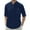 Navy, variant on WTOBBYMen's Pure Linen Long Sleeve Shirt with Double Chest Pockets, Loose Fit Breathable Button Up for Casual Vacation Style & Beach Relaxation Outfits,White L