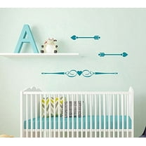 Heart Arrows Wall Stickers Vinyl Decals Scroll Modern Decor Set of 3, 23x4-inch, Teal