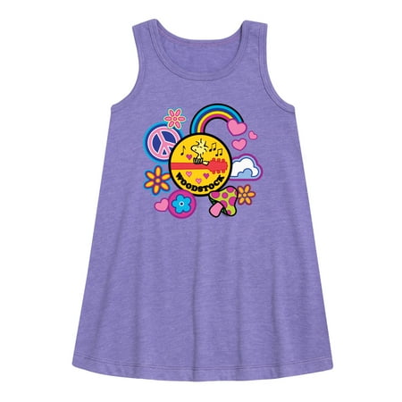 

Peanuts - Woodstock Peace And Love Flair - Youth Girls A-line Dress