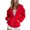 Red, variant on Avamo Women Hoodies Solid Color Sweatshirt Long Sleeve Hooded Tops Loose Fit Pullover Fall Red M