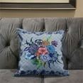 thumbnail image 5 of Flowers Indoor/Outdoor Pillow with Removable Cover in Blue Pink Gray18x18, 5 of 5