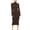 Coffee, variant on Plain Womens Dress Long Sleeve Midi Dressy Casual Black Sheath Solid Mock Neck Formal Dress