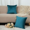 thumbnail image 2 of BalsaCircle 2 Solid 18" Decorations Throw Pillow Covers Square Velvet Cushion Cases Living Room, 2 of 8