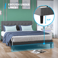 thumbnail image 5 of Mjkone Bed Frame with Headboard,Queen Upholstered Platform Metal Bed Frame with Steel Slat Support / No Box Spring Needed / Easy Assembly/No Mattress,Dark Grey, 5 of 7