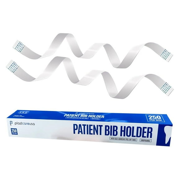 250 Disposable Bib Holders for Dental Bibs, Drapes, Covers With Easy to Peel Adhesive Ends