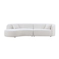 thumbnail image 2 of JERFIT Modern Boucle Fabric Curved Sectional Sofa with Chaise, Left Facing L-Shaped Couch for Living Room, Luxurious Upholstered Furniture, White, 2 of 10