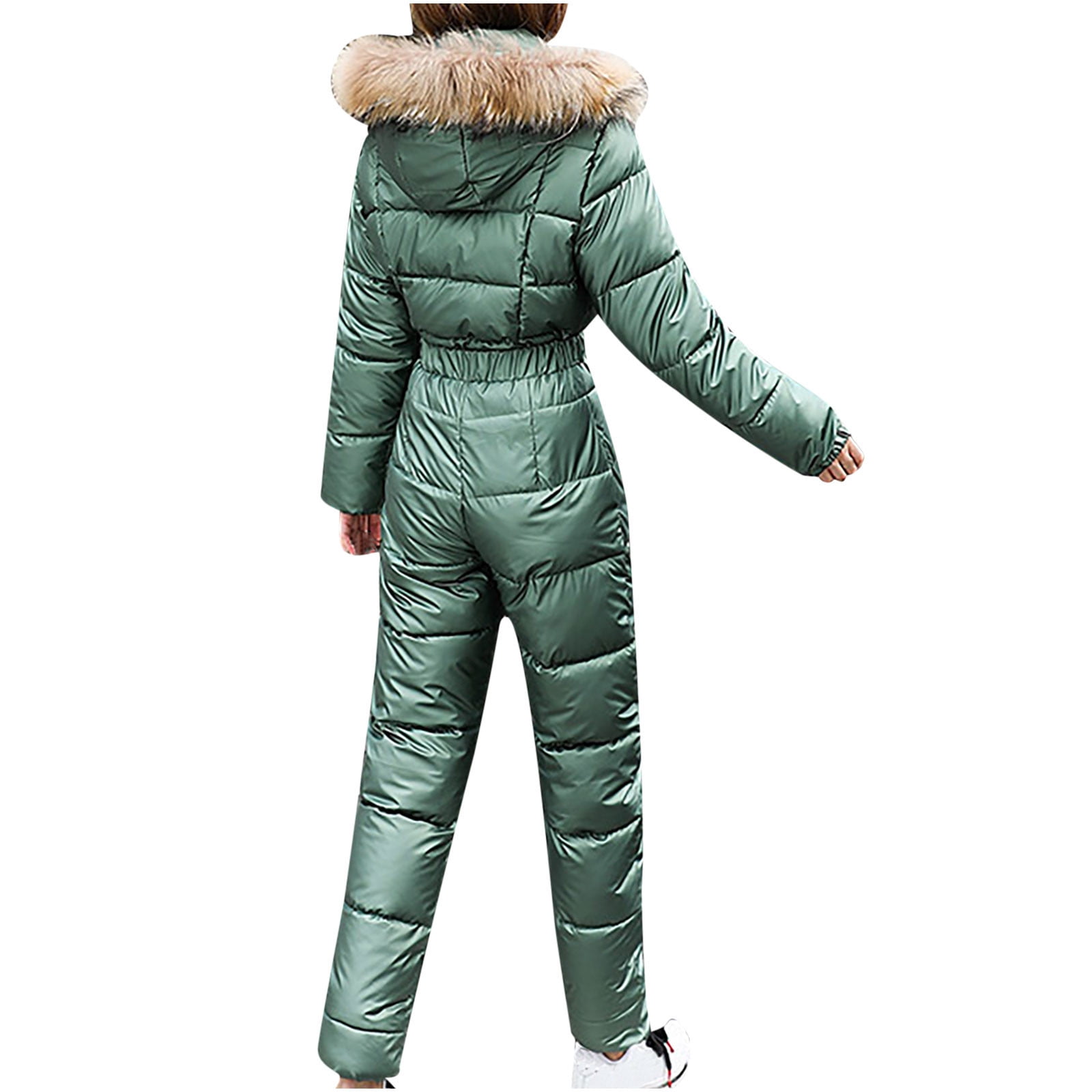 Awdenio Two Piece Winter Outfits For Women 2023 Woman Winter Outdoor Snow  Sports Jumpsuit Collar Coat Fashion Windproof Hooded Snowsuit 