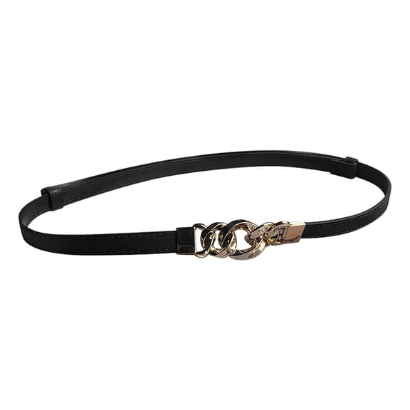 EnJoCho Women Skinny Belt for Dress,Thin Waist Belt - Adjustable Faux Leather Belt with Gold Buckle Dress Waist Accessory Chic Waist Belt Women's Fashion Versatile Solid High End Decorative Belt