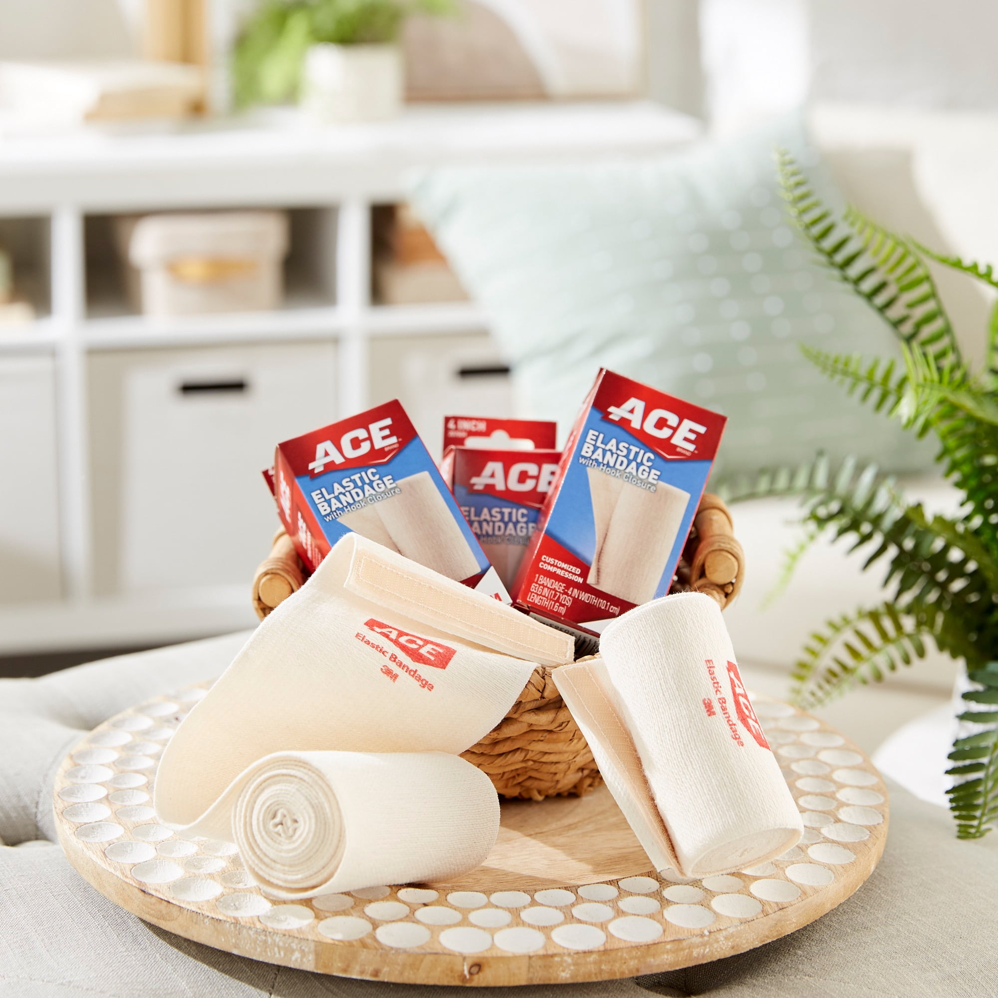 3M ACE Elastic Bandage Beige NonSterile 4 Inch X 5.3 Foot 72 Ct
