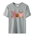 thumbnail image 2 of Clearance! HCURIBAD Shirts for Women, Women's Round Neck Long Sleeve Top Halloween Printed Casual Loose T Shirt, Womens Graphic Tees, Halloween Shirts for Women 1PC Top Gray 3XL, 2 of 6
