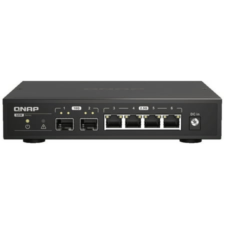 UPC: 0885022024032 | QNAP Desktop QSW-2104-2S-US  Unmanaged Switch  4 port 2.5Gbps auto negotiation (2.5G/1G/100M)  2 10GbE SFP+ port