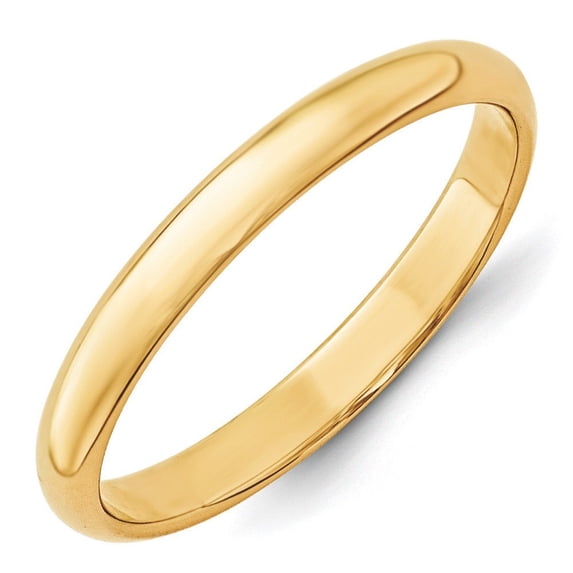 14k Yellow Gold 3mm Ltw Comfort Fit Band Ring - Ring Size: 4 to 14