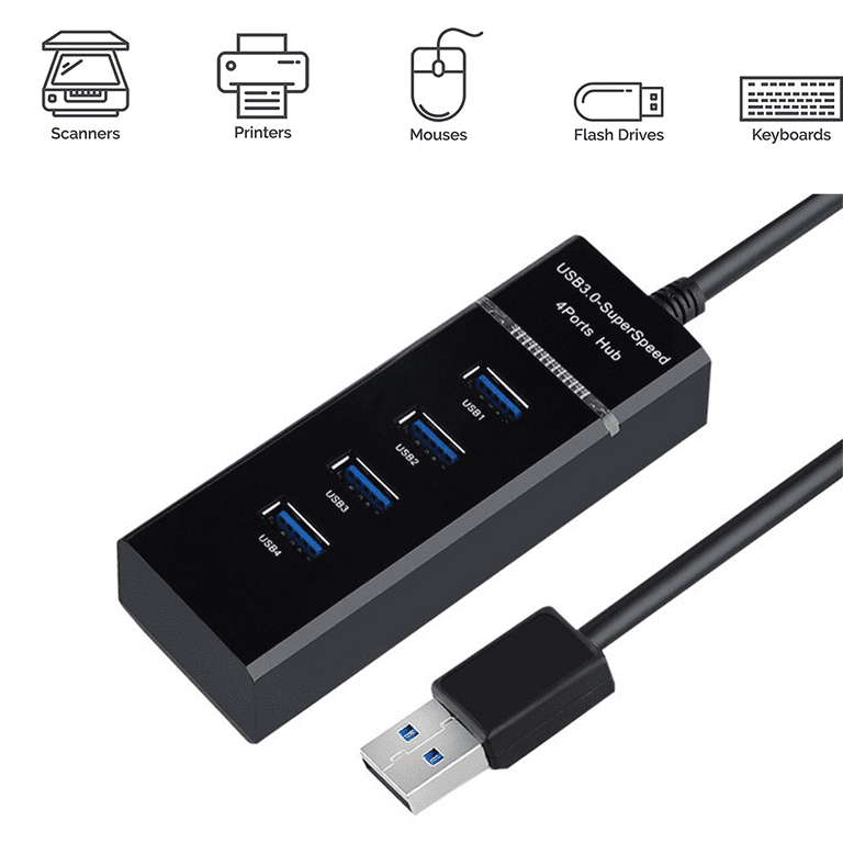 SmartQ 4-Port USB 3.0 Hub with 3-Foot Extension Cable