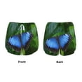 thumbnail image 3 of Picia Blue Morpho butterfly Pattern Women's 2 in 1 Athletic Running Shorts High Waisted Workout Casual Gym Sweat Shorts with Comfy Liner Zipper Pockets-Medium, 3 of 7