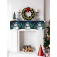 thumbnail image 5 of Navy Blue Snowman Christmas Mantel Scarf Fireplace Decorations for Living Room, Green Tree Xmas Snowflake Fireplace Mantel Scarf Cover Runner for Halloween/Thanksgiving/Christmas Decor 70"x17", 5 of 6
