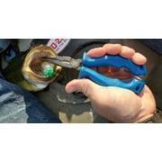 Cuda Bent Nose Fishing Plier Tool with Ring Splitter and Crimper, 7, Carbon Steel, Blue
