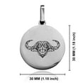 thumbnail image 2 of Stainless Steel Geometric Polygon Buffalo Animal Round Medallion Keychain Circle Ring, 2 of 2