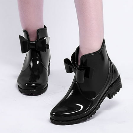 

Christmas Women Rain Shoes Waterproof Shoes Comfortable Light Ankle Rain Boots Frosted Outdoor Rain Boots