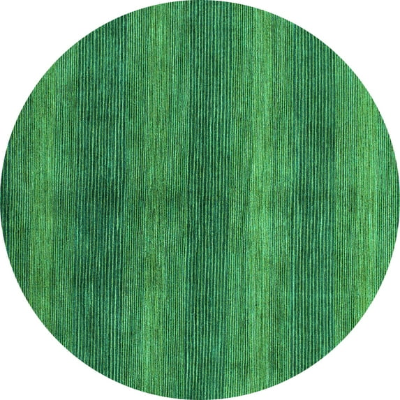 Ahgly Company Indoor Round Abstract Turquoise Blue Modern Area Rugs, 3' Round