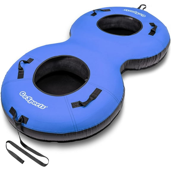 GoSports Heavy Duty 2 Person Winter Snow Tube with Premium Canvas Cover - Blue