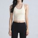 thumbnail image 4 of Tops Verde Oscuro para Mujeres Alta Elasticidad Ribbed Seamless Running Sports Top con Cojín de Pecho Integrado Daily, 4 of 7