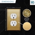 thumbnail image 3 of Rio Salto Metal Gold Outlet Cover or Light Switch Cover Wall Plate, Corrosion Resistant Single Duplex Receptacle Wallplate Covers 1 Gang Standard Size, Genuine Brushed Brass 4.50" x 2.76" 5-Pack, 3 of 14