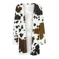 thumbnail image 4 of DDAPJ pyju Women Fashion Cardigan 2024,Open Front Long Sleeve Lightweight Cardigans Cow Print Casual Kimono Tops Loose Comfy Holiday Coats with Pockets, 4 of 6