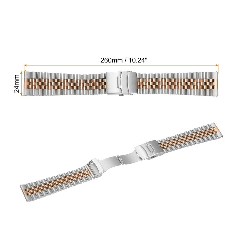 Stainless Steel Quick Release Watch Band 18-24mm Deployment Clasp Uxcell Stainless Steel Mesh Watch Band 24mm Quick Release  main image 4
