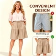 thumbnail image 4 of longantii Flowy Shorts, Women's Lightweight Stretch Comfy Flowy Shorts Beige 2XL, 4 of 8