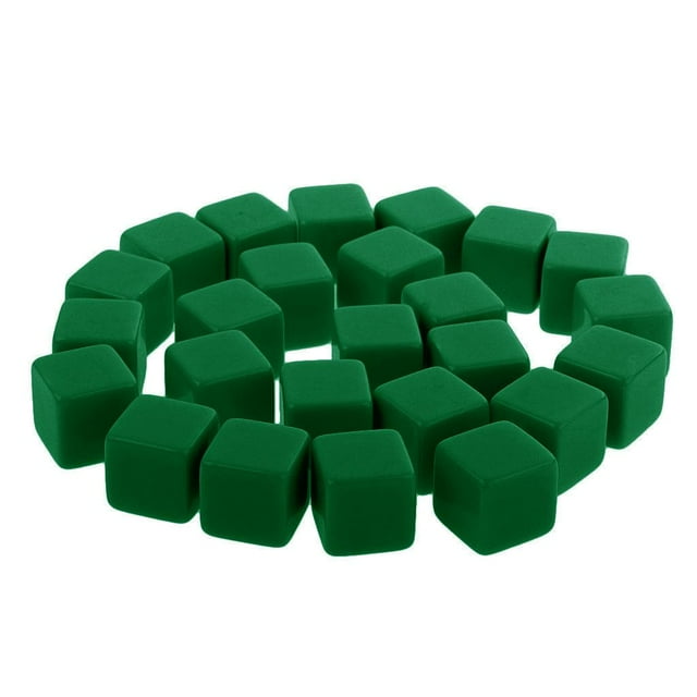 Aproximadamente 25 dados de plástico en blanco de 6 caras para juegos de mesa, juegos PG, Verde