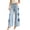 Light Blue, variant on Women's Casual Five Pointed Star Loose Straight Leg Denim Pants Black L