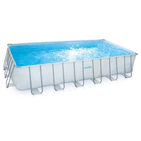 Summer Waves Elite 24' x 12' x 52" Rectangular Premium Frame Above Ground Swimming Pool with Deluxe Accessory Set