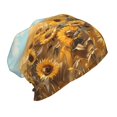 thumbnail image 2 of Honeii Sunflower Field Bliss Print Kids Knit Beanie Watch Hat ,Knit Cap for Boys and Girls, 2 of 7