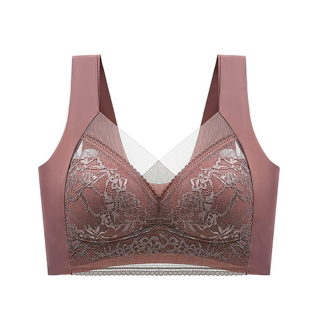 Timegard 3pc Plus Size Bras for Women No Underwire Lace Full Coverage Mesh Breathable Comfort Seamless Bra