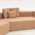 thumbnail image 4 of Spaco Brown 181" Extra Large Teddy Sherpa Sofa, Modular, 9 Pillows Included, Vacuum-Compressed 72H Rebound, Flexible Layout, Spacious Rooms, 4 of 7