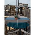 thumbnail image 2 of Outdoor Tablecloth with Umbrella Hole for Patio/Picnic/Party/Camping, Teal Blue Ombre Waterproof Table Cloth Round Cover Washable, Retro Farmhouse Gradient Wood (Dia 54"), 2 of 8
