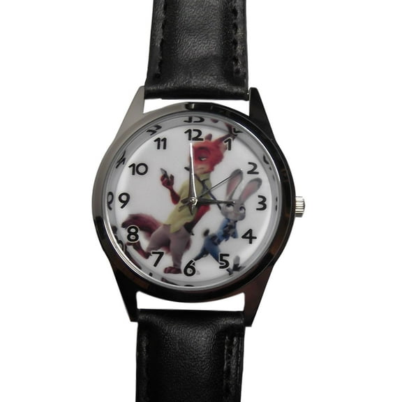Disney's Zootopia Nick Wilde and Judy Hopps Genuine Leather Band Wrist Watch