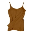 thumbnail image 4 of WHEANG Sleeveless Tops for Women Adjustable Spaghetti Strap Cami Tank Cotton Undershirts Tank Top With In Bra Wire Free Padded Tops for Women Size XXL Brown Summer Sales Under $5, 4 of 4
