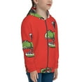 thumbnail image 5 of Pofeuu Cool Crocodile With Sunglasses Print Teenage Zipper Hoodie Sweatshirts Hooded Casual Jackets With Pocket For Boys Girls-Small, 5 of 6