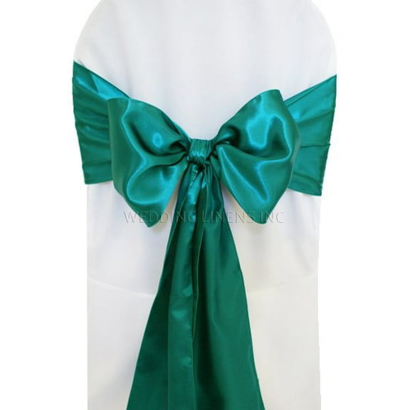 Wedding Linens Inc. (10pcs) 8" x 108" Satin Chair Sashes Chair Sash Bow ties for Wedding Party Catering Banquet Decoration Events - Oasis