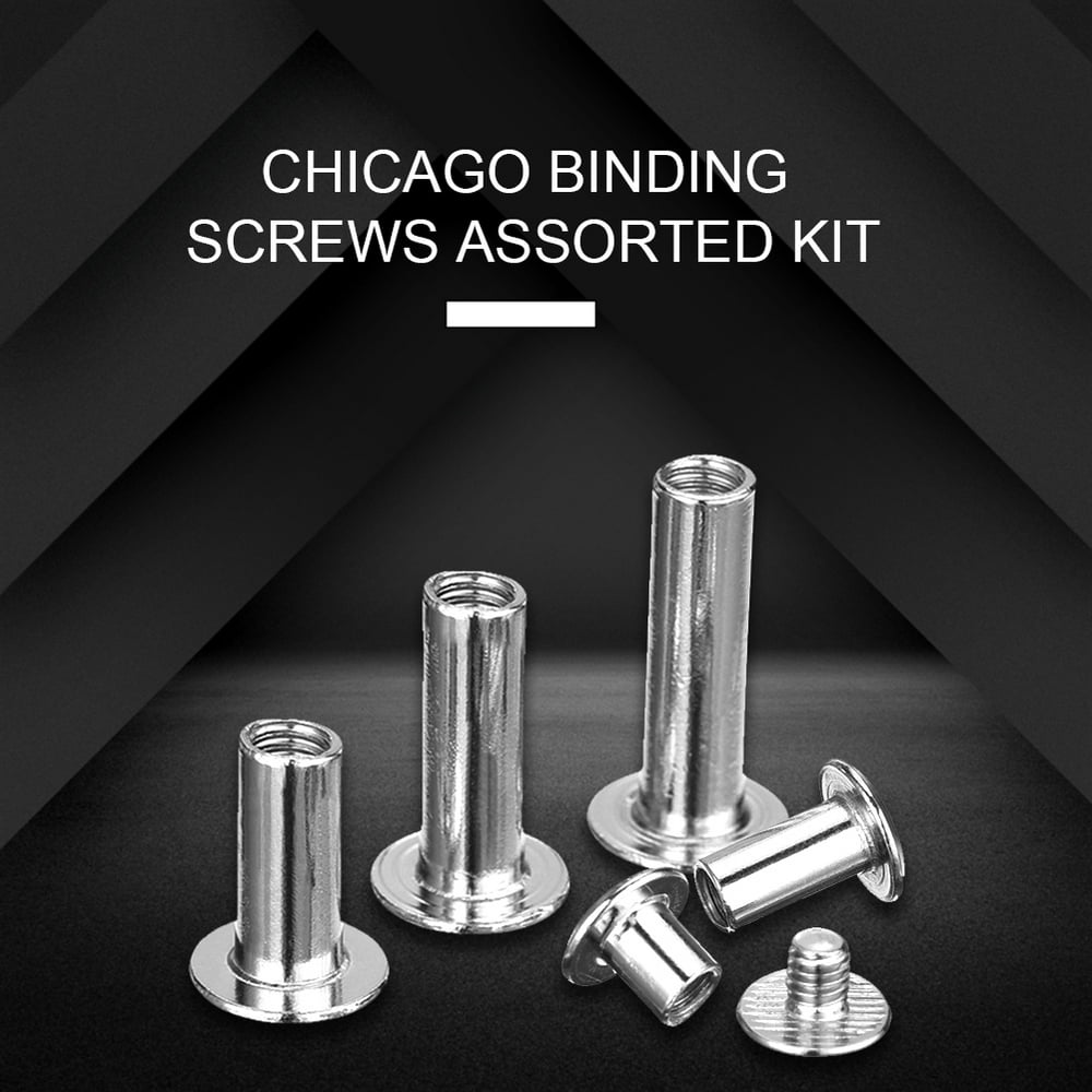 80 Set Chicago Binding Screws Assorted Kit 7 Different Sizes Metal