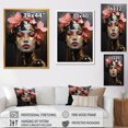 thumbnail image 4 of Designart "African American Beauty in Rosegold Elegance I" Fashion Canvas Wall Art - Glam Pink Woman African American Entryway Wall Art Print, 4 of 6
