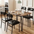 thumbnail image 2 of 5-Piece Dining Table Set for 4, Small Square Kitchen Table with Upholstered Chairs, Space-Saving Dinette for Apartments and Breakfast Nooks, 2 of 8