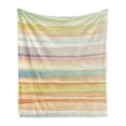 thumbnail image 1 of Pastel Soft Flannel Fleece Throw Blanket, Horizontal Watercolors Stripes Acrylic Elements Liquid Brushstrokes Print, Cozy Plush for Indoor and Outdoor Use, 50" x 60", Multicolor, by Ambesonne, 1 of 6