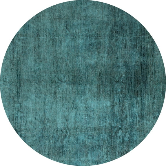 Ahgly Company Indoor Round Abstract Light Blue Modern Area Rugs, 3' Round