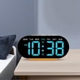 thumbnail image 2 of REGALWOVEN Oval Digital Alarm Clock Bedroom, Alarm Clocks Big Number Dimmable Snooze, 12/24H Deep for Sleepers 7.1 x 3.1 x 1.2 inch Black Blue, 2 of 6