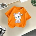 thumbnail image 5 of Toddler Girl Shirts Kids Leisure Graphic Round Neck Short Sleeve Tee Summer Casual Girls' Tops, Tees Orange 7 Years-8 Years, 5 of 5