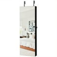 thumbnail image 1 of Gymax Wall-Mounted Jewelry Armoire with Full Length Mirror and Lockable Storage, Black, 1 of 7